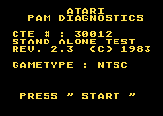 Atari 5200 Control Stick title screen for Atari 5200